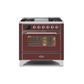 ILVE 36 Inch Majestic II Series Dual Fuel Natural Gas Range with 6 Burners and Griddle with 3.5 cu. ft. Oven Capacity TFT Oven Control Display UM09FDNS3