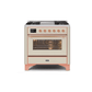 ILVE 36 Inch Majestic II Series Dual Fuel Natural Gas Range with 6 Burners and Griddle with 3.5 cu. ft. Oven Capacity TFT Oven Control Display UM09FDNS3