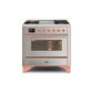 ILVE 36 Inch Majestic II Series Dual Fuel Natural Gas Range with 6 Burners and Griddle with 3.5 cu. ft. Oven Capacity TFT Oven Control Display UM09FDNS3