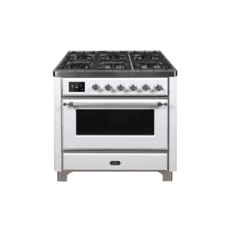 ILVE 36 Inch Majestic II Series Dual Fuel Natural Gas Range with 6 Burners and Griddle with 3.5 cu. ft. Oven Capacity TFT Oven Control Display UM09FDNS3