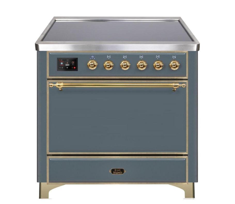 ILVE 36 Inch Majestic II Series Induction Range with 5 Elements 3.5 cu. ft. Oven Capacity TFT Oven Control Display Solid Door UMI09QNS3