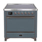 ILVE 36 Inch Majestic II Series Induction Range with 5 Elements 3.5 cu. ft. Oven Capacity TFT Oven Control Display Solid Door UMI09QNS3