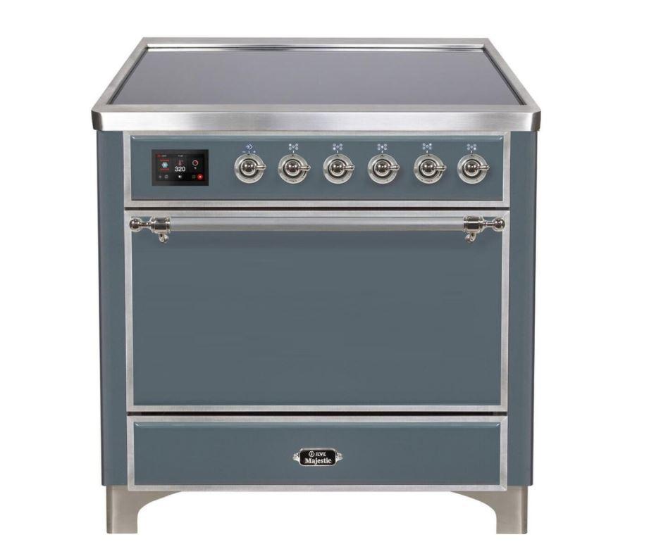 ILVE 36 Inch Majestic II Series Induction Range with 5 Elements 3.5 cu. ft. Oven Capacity TFT Oven Control Display Solid Door UMI09QNS3