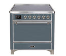 ILVE 36 Inch Majestic II Series Induction Range with 5 Elements 3.5 cu. ft. Oven Capacity TFT Oven Control Display Solid Door UMI09QNS3