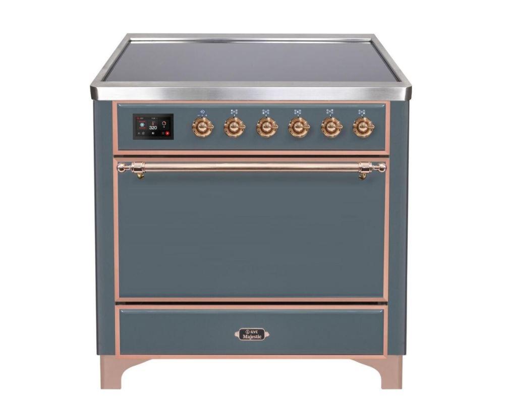 ILVE 36 Inch Majestic II Series Induction Range with 5 Elements 3.5 cu. ft. Oven Capacity TFT Oven Control Display Solid Door UMI09QNS3