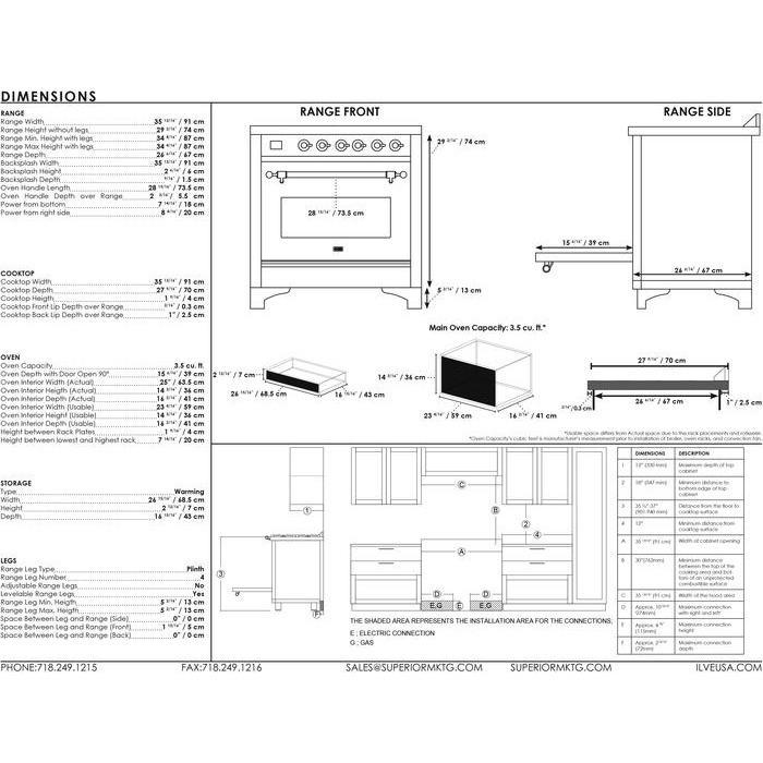 ILVE 36 Inch Majestic II Series Induction Range with 5 Elements 3.5 cu. ft. Oven Capacity TFT Oven Control Display Solid Door UMI09QNS3