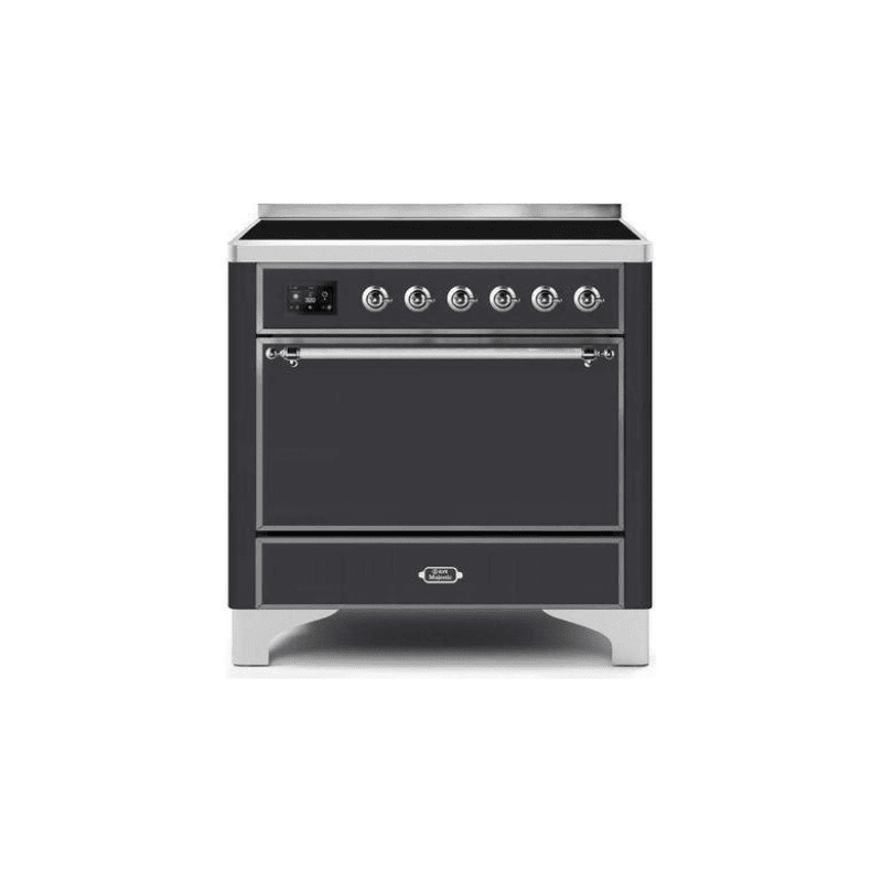 ILVE 36 Inch Majestic II Series Induction Range with 5 Elements 3.5 cu. ft. Oven Capacity TFT Oven Control Display Solid Door UMI09QNS3