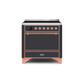 ILVE 36 Inch Majestic II Series Induction Range with 5 Elements 3.5 cu. ft. Oven Capacity TFT Oven Control Display Solid Door UMI09QNS3