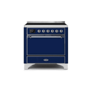ILVE 36 Inch Majestic II Series Induction Range with 5 Elements 3.5 cu. ft. Oven Capacity TFT Oven Control Display Solid Door UMI09QNS3