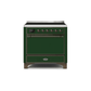 ILVE 36 Inch Majestic II Series Induction Range with 5 Elements 3.5 cu. ft. Oven Capacity TFT Oven Control Display Solid Door UMI09QNS3