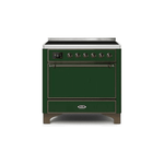 ILVE 36 Inch Majestic II Series Induction Range with 5 Elements 3.5 cu. ft. Oven Capacity TFT Oven Control Display Solid Door UMI09QNS3