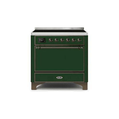 ILVE 36 Inch Majestic II Series Induction Range with 5 Elements 3.5 cu. ft. Oven Capacity TFT Oven Control Display Solid Door UMI09QNS3