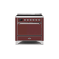 ILVE 36 Inch Majestic II Series Induction Range with 5 Elements 3.5 cu. ft. Oven Capacity TFT Oven Control Display Solid Door UMI09QNS3