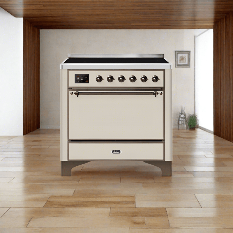 ILVE 36 Inch Majestic II Series Induction Range with 5 Elements 3.5 cu. ft. Oven Capacity TFT Oven Control Display Solid Door UMI09QNS3