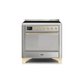 ILVE 36 Inch Majestic II Series Induction Range with 5 Elements 3.5 cu. ft. Oven Capacity TFT Oven Control Display Solid Door UMI09QNS3