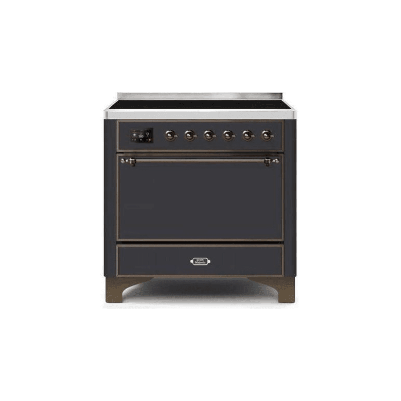 ILVE 36 Inch Majestic II Series Induction Range with 5 Elements 3.5 cu. ft. Oven Capacity TFT Oven Control Display Solid Door UMI09QNS3