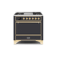 ILVE 36 Inch Majestic II Series Natural/ Propane Gas Burner and Electric Oven Range with 6 Sealed Burners UM09FDQNS3