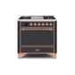 ILVE 36 Inch Majestic II Series Natural/ Propane Gas Burner and Electric Oven Range with 6 Sealed Burners UM09FDQNS3
