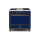 ILVE 36 Inch Majestic II Series Natural/ Propane Gas Burner and Electric Oven Range with 6 Sealed Burners UM09FDQNS3