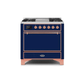 ILVE 36 Inch Majestic II Series Natural/ Propane Gas Burner and Electric Oven Range with 6 Sealed Burners UM09FDQNS3