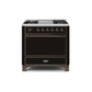 ILVE 36 Inch Majestic II Series Natural/ Propane Gas Burner and Electric Oven Range with 6 Sealed Burners UM09FDQNS3