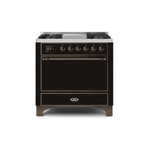 ILVE 36 Inch Majestic II Series Natural/ Propane Gas Burner and Electric Oven Range with 6 Sealed Burners UM09FDQNS3