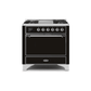 ILVE 36 Inch Majestic II Series Natural/ Propane Gas Burner and Electric Oven Range with 6 Sealed Burners UM09FDQNS3