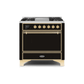 ILVE 36 Inch Majestic II Series Natural/ Propane Gas Burner and Electric Oven Range with 6 Sealed Burners UM09FDQNS3