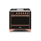ILVE 36 Inch Majestic II Series Natural/ Propane Gas Burner and Electric Oven Range with 6 Sealed Burners UM09FDQNS3