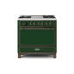 ILVE 36 Inch Majestic II Series Natural/ Propane Gas Burner and Electric Oven Range with 6 Sealed Burners UM09FDQNS3