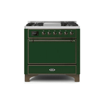 ILVE 36 Inch Majestic II Series Natural/ Propane Gas Burner and Electric Oven Range with 6 Sealed Burners UM09FDQNS3