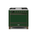 ILVE 36 Inch Majestic II Series Natural/ Propane Gas Burner and Electric Oven Range with 6 Sealed Burners UM09FDQNS3