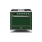 ILVE 36 Inch Majestic II Series Natural/ Propane Gas Burner and Electric Oven Range with 6 Sealed Burners UM09FDQNS3