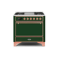 ILVE 36 Inch Majestic II Series Natural/ Propane Gas Burner and Electric Oven Range with 6 Sealed Burners UM09FDQNS3