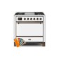 ILVE 36 Inch Majestic II Series Natural/ Propane Gas Burner and Electric Oven Range with 6 Sealed Burners UM09FDQNS3