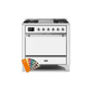 ILVE 36 Inch Majestic II Series Natural/ Propane Gas Burner and Electric Oven Range with 6 Sealed Burners UM09FDQNS3