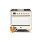 ILVE 36 Inch Majestic II Series Natural/ Propane Gas Burner and Electric Oven Range with 6 Sealed Burners UM09FDQNS3