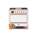 ILVE 36 Inch Majestic II Series Natural/ Propane Gas Burner and Electric Oven Range with 6 Sealed Burners UM09FDQNS3