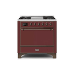 ILVE 36 Inch Majestic II Series Natural/ Propane Gas Burner and Electric Oven Range with 6 Sealed Burners UM09FDQNS3