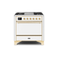 ILVE 36 Inch Majestic II Series Natural/ Propane Gas Burner and Electric Oven Range with 6 Sealed Burners UM09FDQNS3