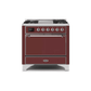 ILVE 36 Inch Majestic II Series Natural/ Propane Gas Burner and Electric Oven Range with 6 Sealed Burners UM09FDQNS3
