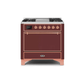ILVE 36 Inch Majestic II Series Natural/ Propane Gas Burner and Electric Oven Range with 6 Sealed Burners UM09FDQNS3