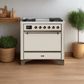 ILVE 36 Inch Majestic II Series Natural/ Propane Gas Burner and Electric Oven Range with 6 Sealed Burners UM09FDQNS3