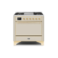 ILVE 36 Inch Majestic II Series Natural/ Propane Gas Burner and Electric Oven Range with 6 Sealed Burners UM09FDQNS3