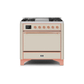 ILVE 36 Inch Majestic II Series Natural/ Propane Gas Burner and Electric Oven Range with 6 Sealed Burners UM09FDQNS3