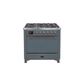 ILVE 36 Inch Majestic II Series Natural/ Propane Gas Burner and Electric Oven Range with 6 Sealed Burners UM09FDQNS3