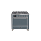 ILVE 36 Inch Majestic II Series Natural/ Propane Gas Burner and Electric Oven Range with 6 Sealed Burners UM09FDQNS3