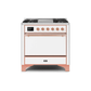 ILVE 36 Inch Majestic II Series Natural/ Propane Gas Burner and Electric Oven Range with 6 Sealed Burners UM09FDQNS3