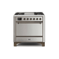 ILVE 36 Inch Majestic II Series Natural/ Propane Gas Burner and Electric Oven Range with 6 Sealed Burners UM09FDQNS3