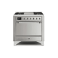 ILVE 36 Inch Majestic II Series Natural/ Propane Gas Burner and Electric Oven Range with 6 Sealed Burners UM09FDQNS3